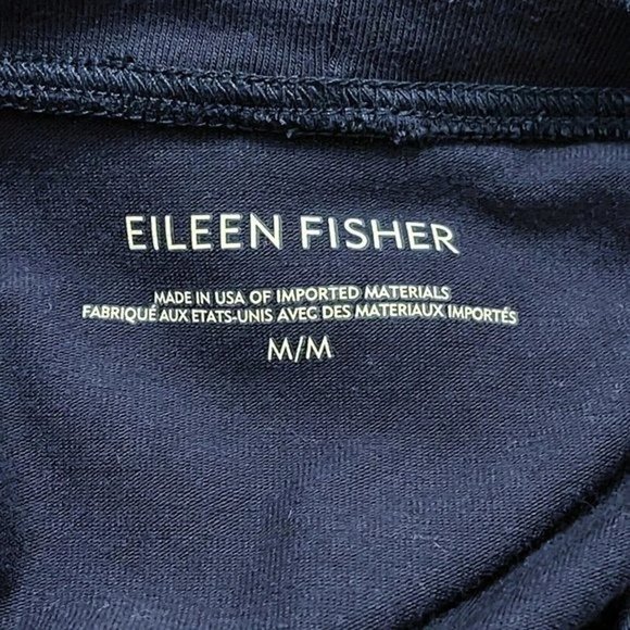 Eileen Fisher Navy Blue Long Sleeve Side Zip Pullover Top Blouse Size Medium - Picture 4 of 6